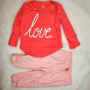 Carters "love" long sleeve cute legs set